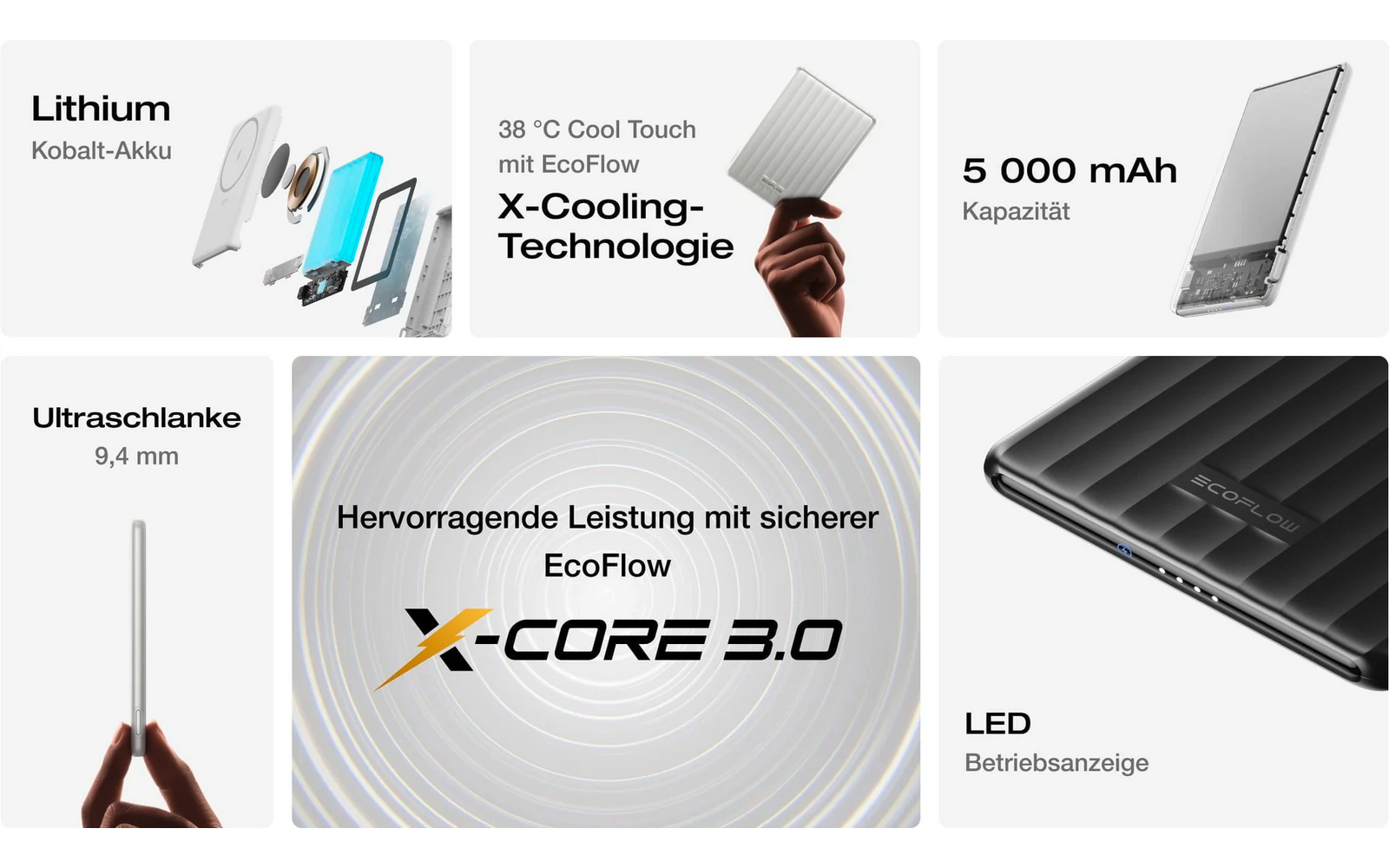 Powerbank Rapid Mag 5K trådløs lading med USB-C port