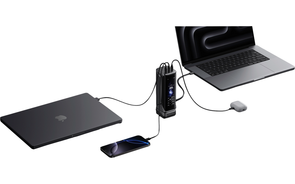 Detalj av Powerbank Rapid Pro X USB-C 27650 mAh 300 W USB-C-porter