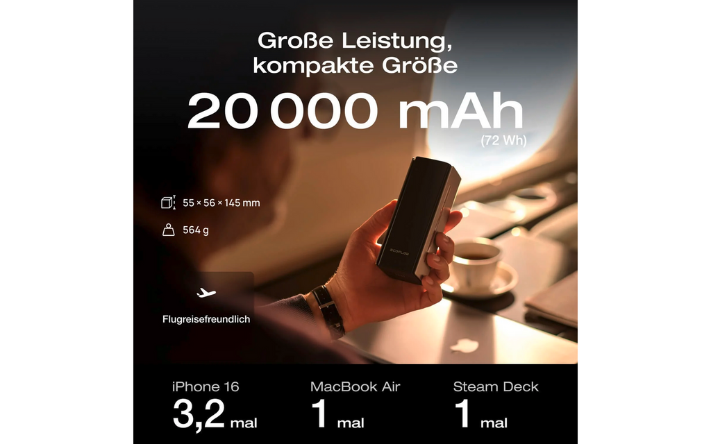 Powerbank USB-C Rapid Pro 20000 mAh 230 W hurtiglading under lading