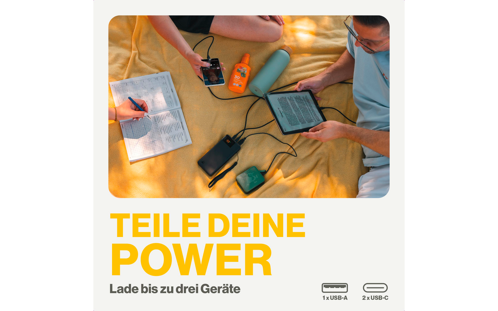 Powerbird powerbank 65W 20000 mAh, 434 g svart farge