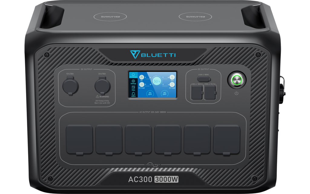 Powerstation AC300 basismodul 3000 W ren sinusbølge Bluetti bakside