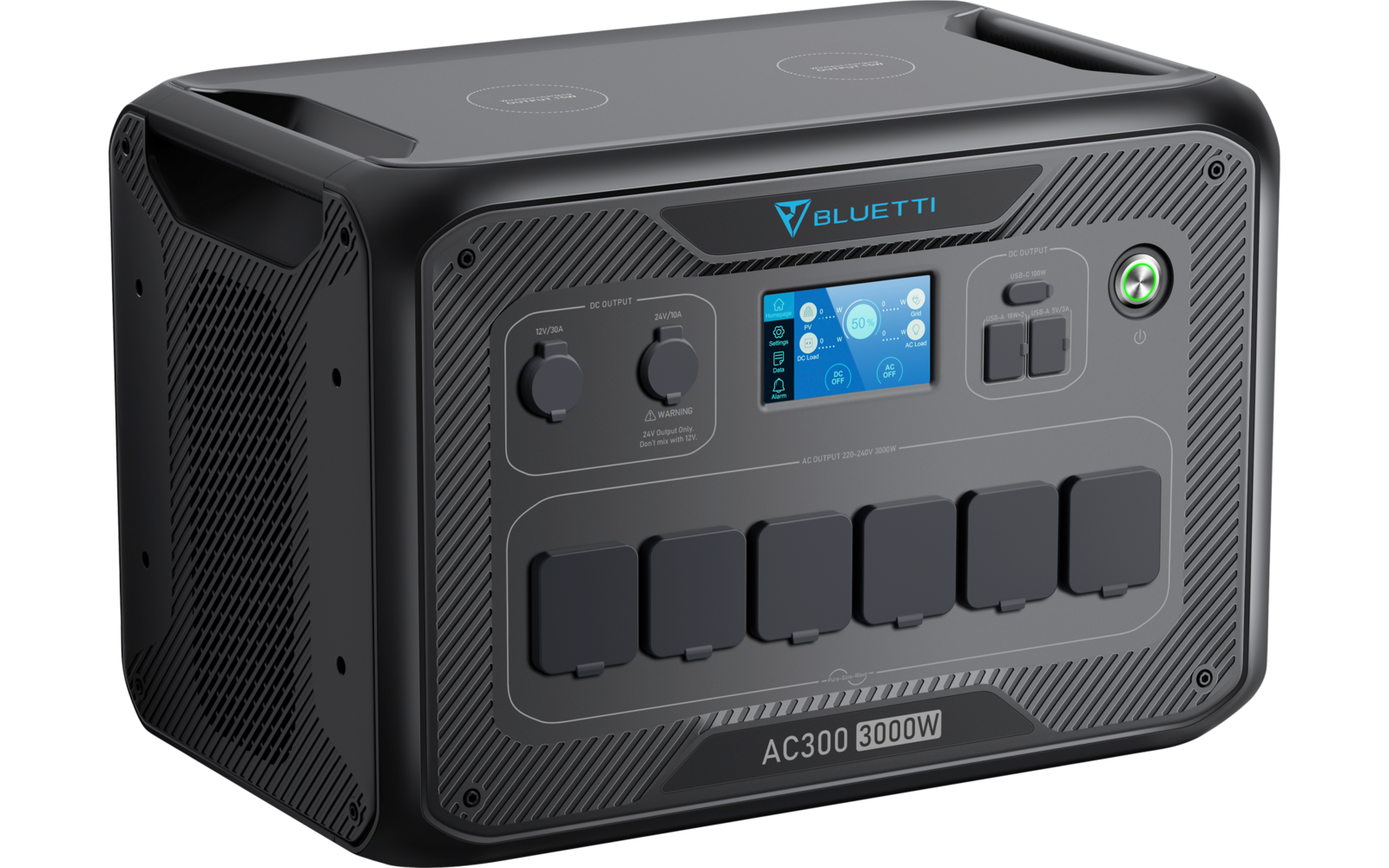 Powerstation AC300 basismodul 3000 W ren sinusbølge Bluetti montert