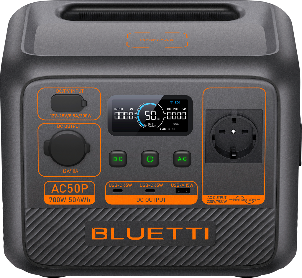 Powerstation AC50P 700 W 504 Wh LiFePO4 forfra