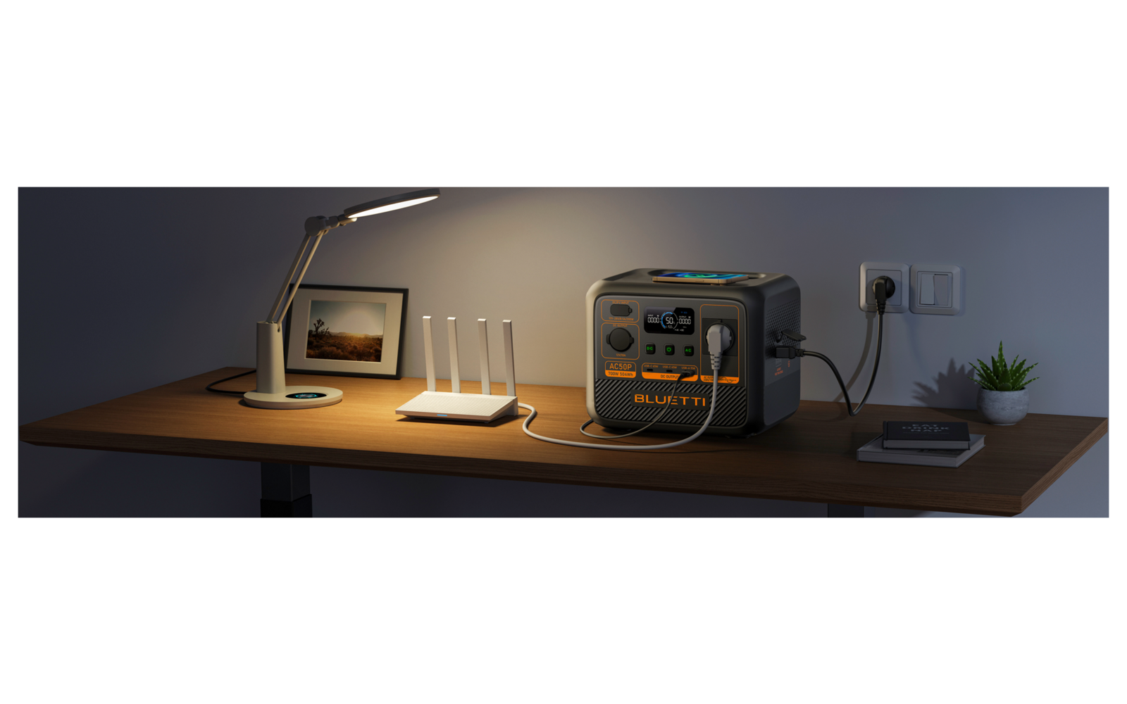 Powerstation AC50P 700 W 504 Wh LiFePO4 med ladekabler