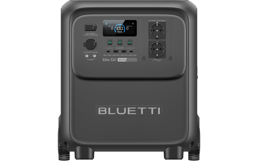 Detalj av Bluetti Elite 320 powerstation
