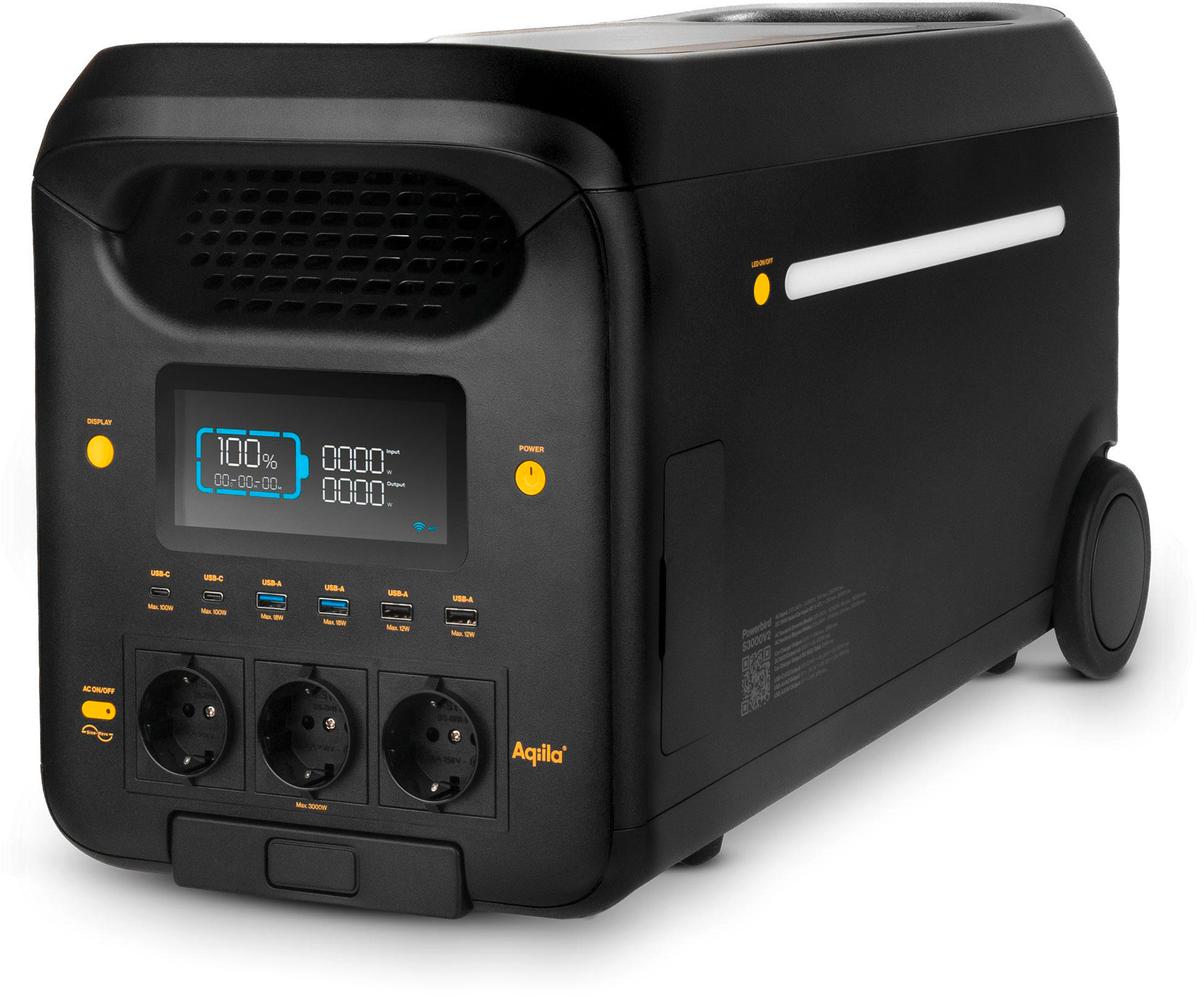 Powerstation Powerbird S3000V2 LiFePO4 3000 W 2560 Wh forfra