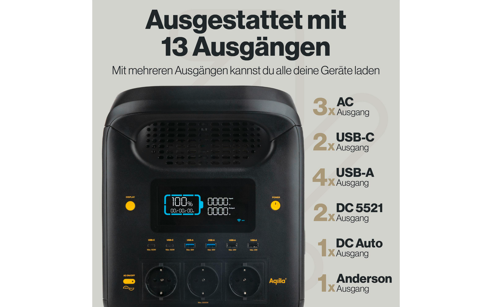 Powerstation Powerbird S3000V2 i bruk på campingplass