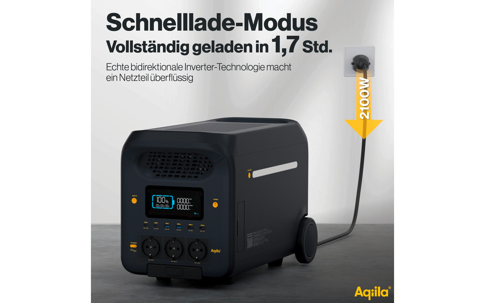 Powerstation Powerbird S3000V2 LED-lys aktivert