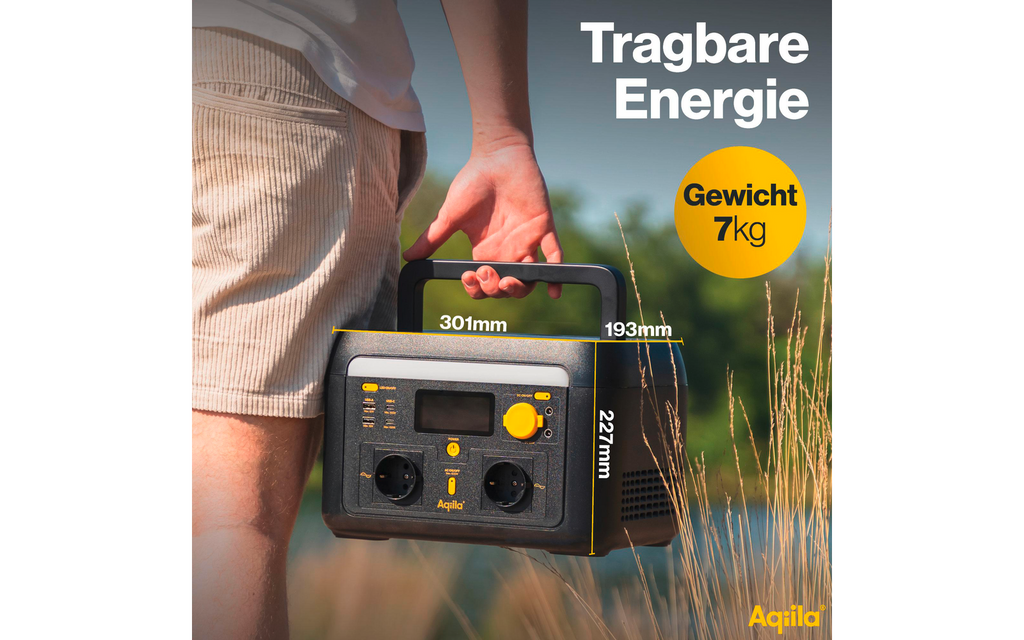 Powerstation S600V2 600 W 512 Wh bærbar 7 kg - Aqiila