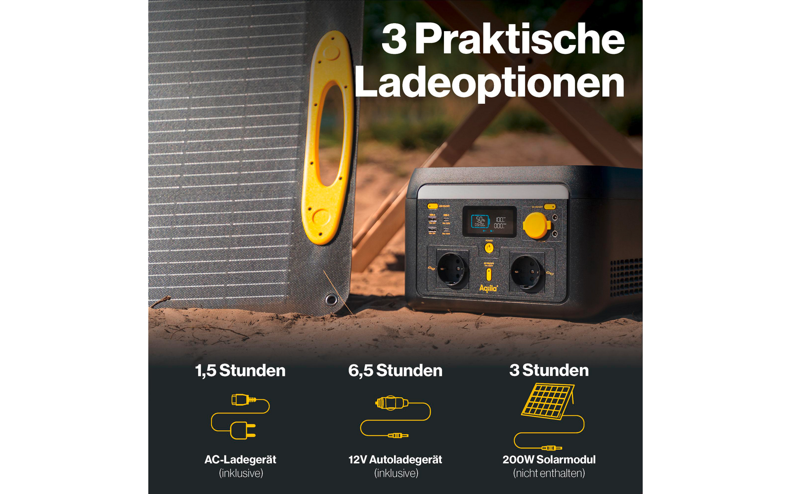 Powerstation S600V2 600 W 512 Wh bærbar 7 kg - Aqiila