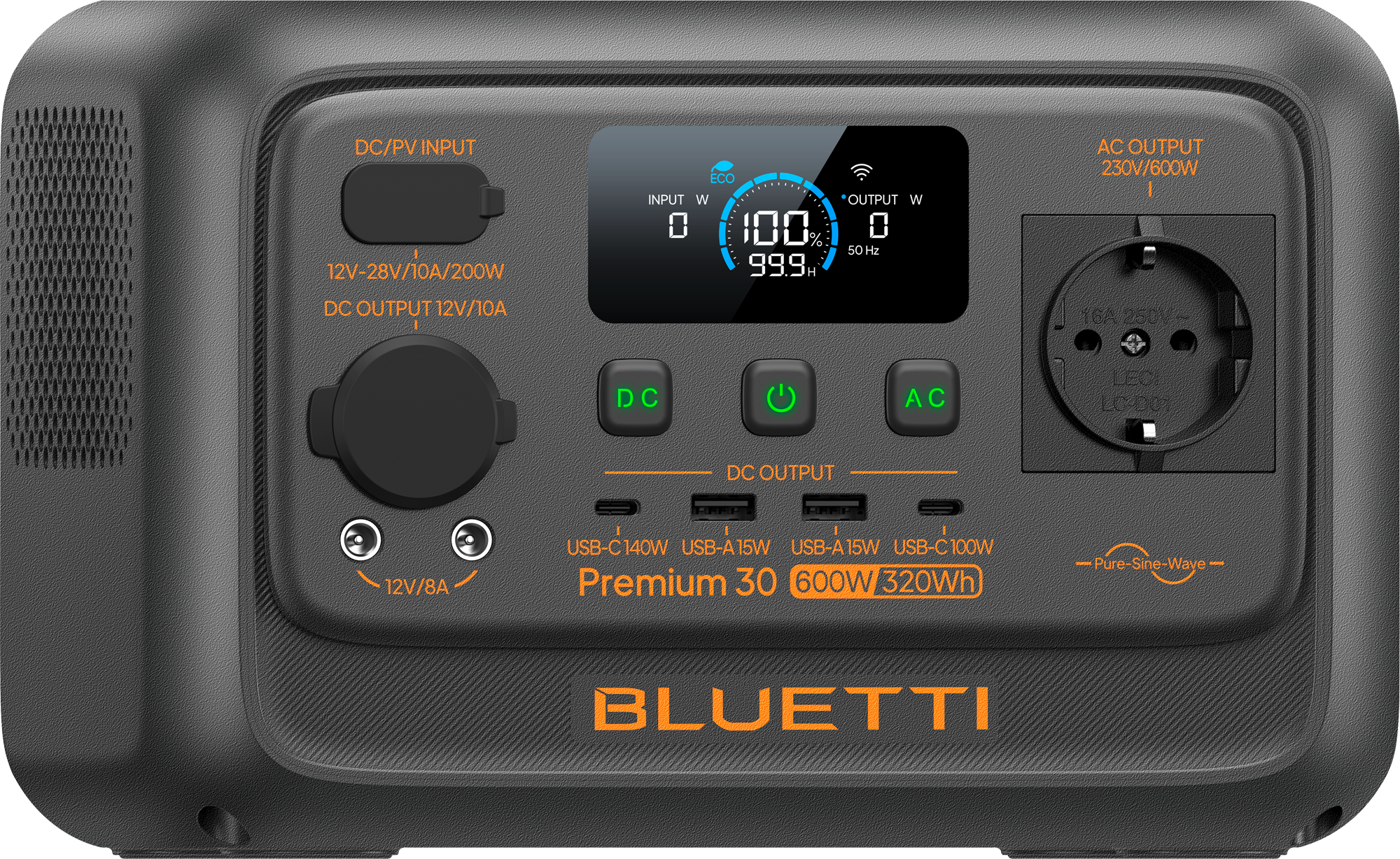 Premium 30 V2 kraftstasjon 320Wh 600W - Bluetti forside