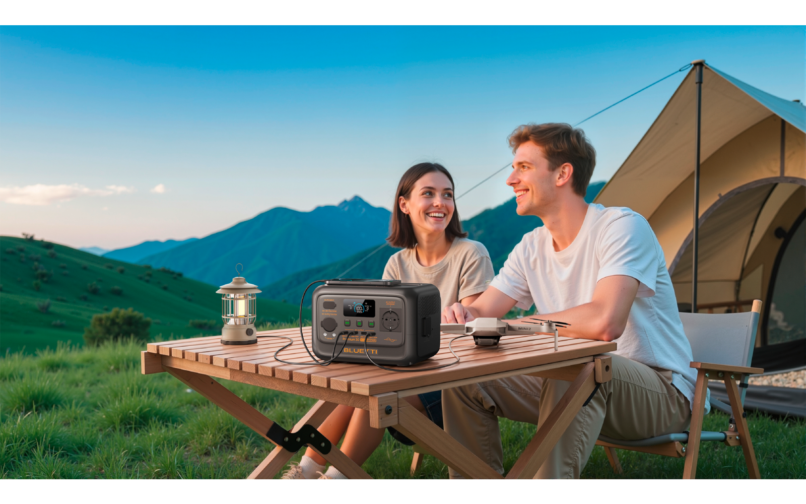 Premium 30 V2 kraftstasjon 320Wh 600W - Bluetti tilkoblinger og porter