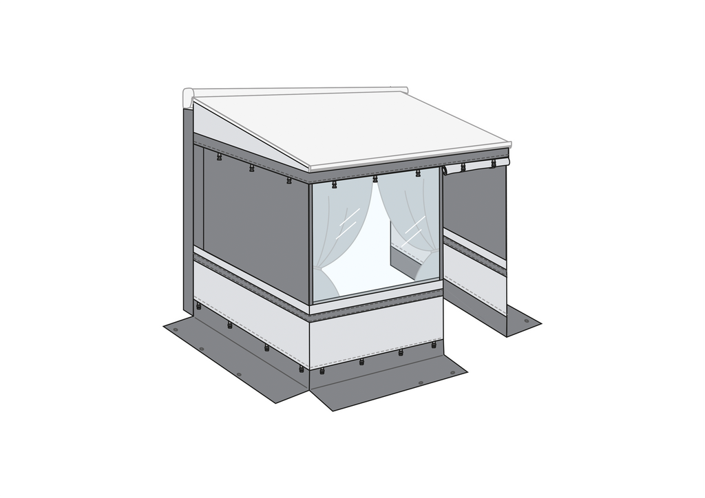 Privacy Room Light Van 260 markisefortelt for F45/F65 forfra