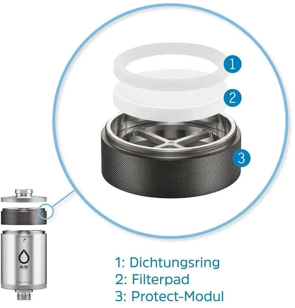 Protect forfiltermodul med byttepute rustfritt stål 40 µm nærbilde av filterpute