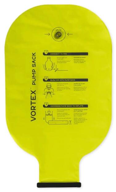 Pumpesekk Vortex polyester lemon green bakside