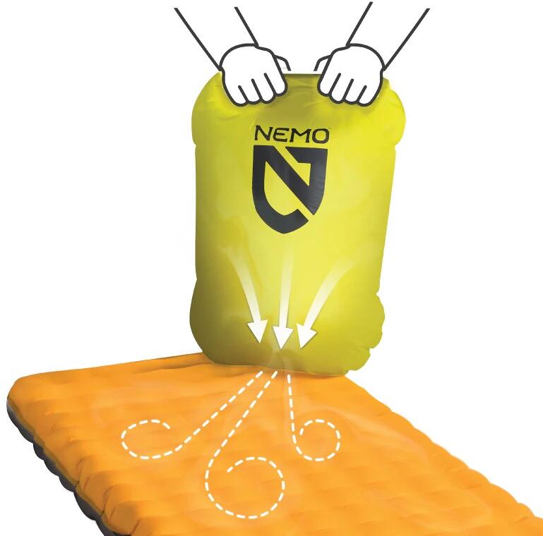 Pumpesekk Vortex polyester lemon green nærbilde av materiale