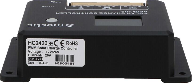 Montert PWM solcelleladeregulator MSC-2020 20A 12/24V med LCD-display