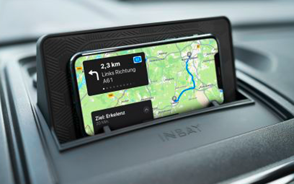 Qi trådløs ladestasjon INBAY for Fiat Ducato/Peugeot Boxer forfra