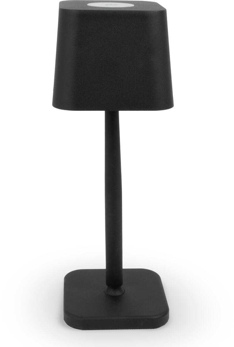 Quadrilux oppladbar bordlampe 200 lm svart forfra