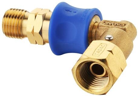 Quick Release hurtigkobling 2-delt 90° for gassslange 100 g - Cadac forfra