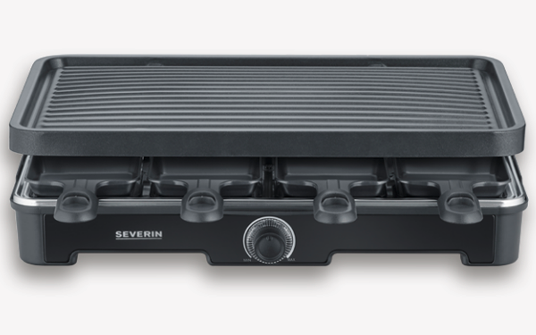 Raclette grill RG 9670 1400 W for 8 personer svart forfra