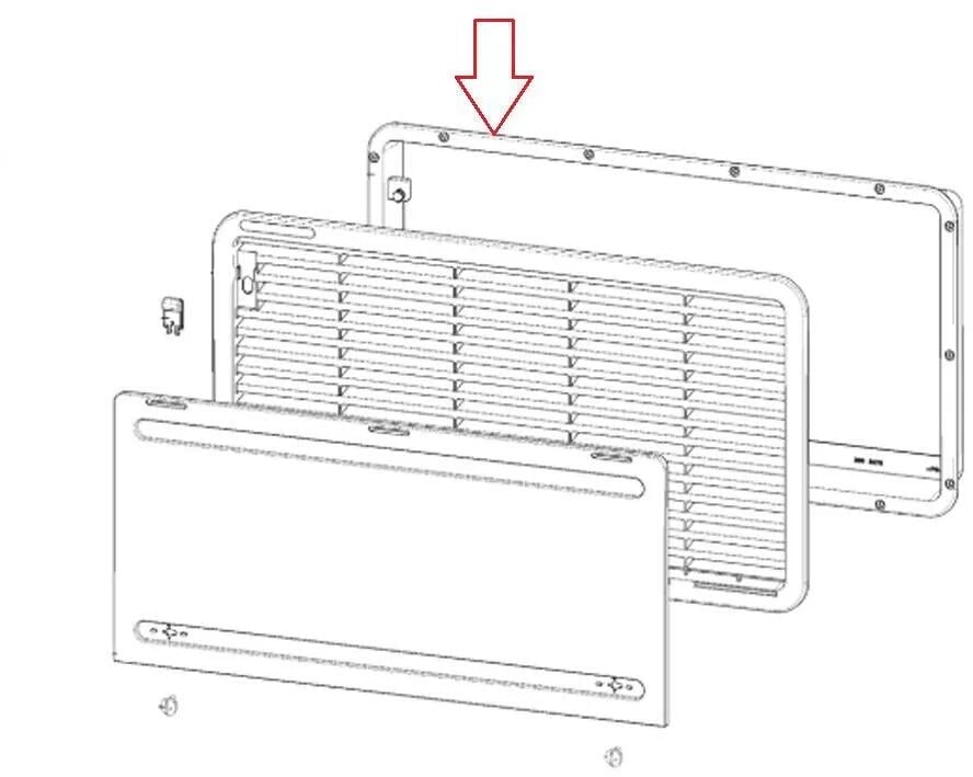 Ramme for ventilasjonsrist LS300 hvit 51,8 x 27,7 cm forfra