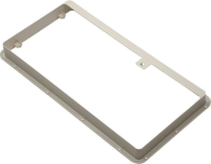 Detalj av ramme for ventilasjonsrist LS300 hvit 51,8 x 27,7 cm