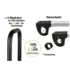 Rammeholder lang Ø 25+30 mm for sykkelstativ, 32 cm side