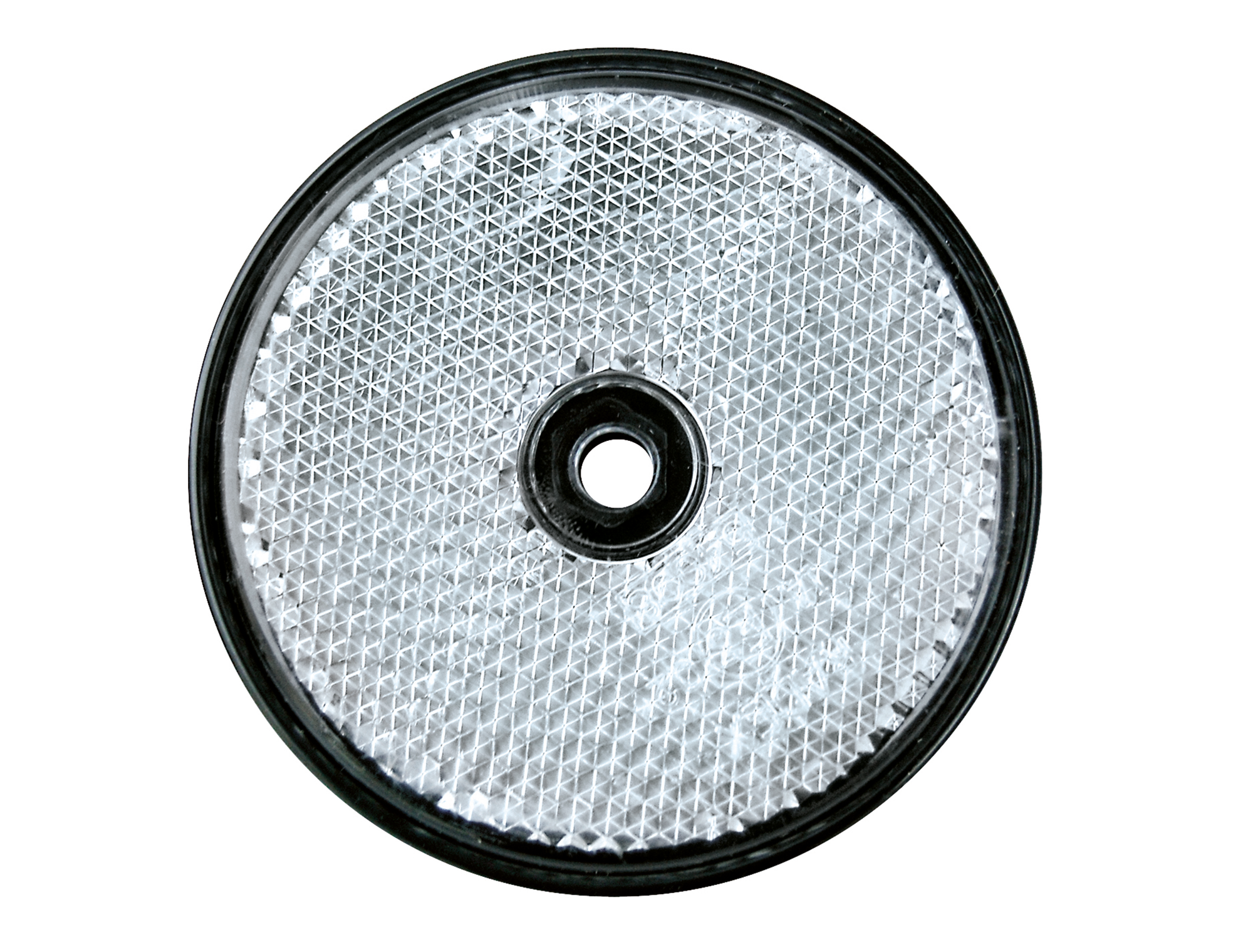 Refleks rund 60 mm hvit 2 stk for tilhenger og campingvogn - LAS forfra
