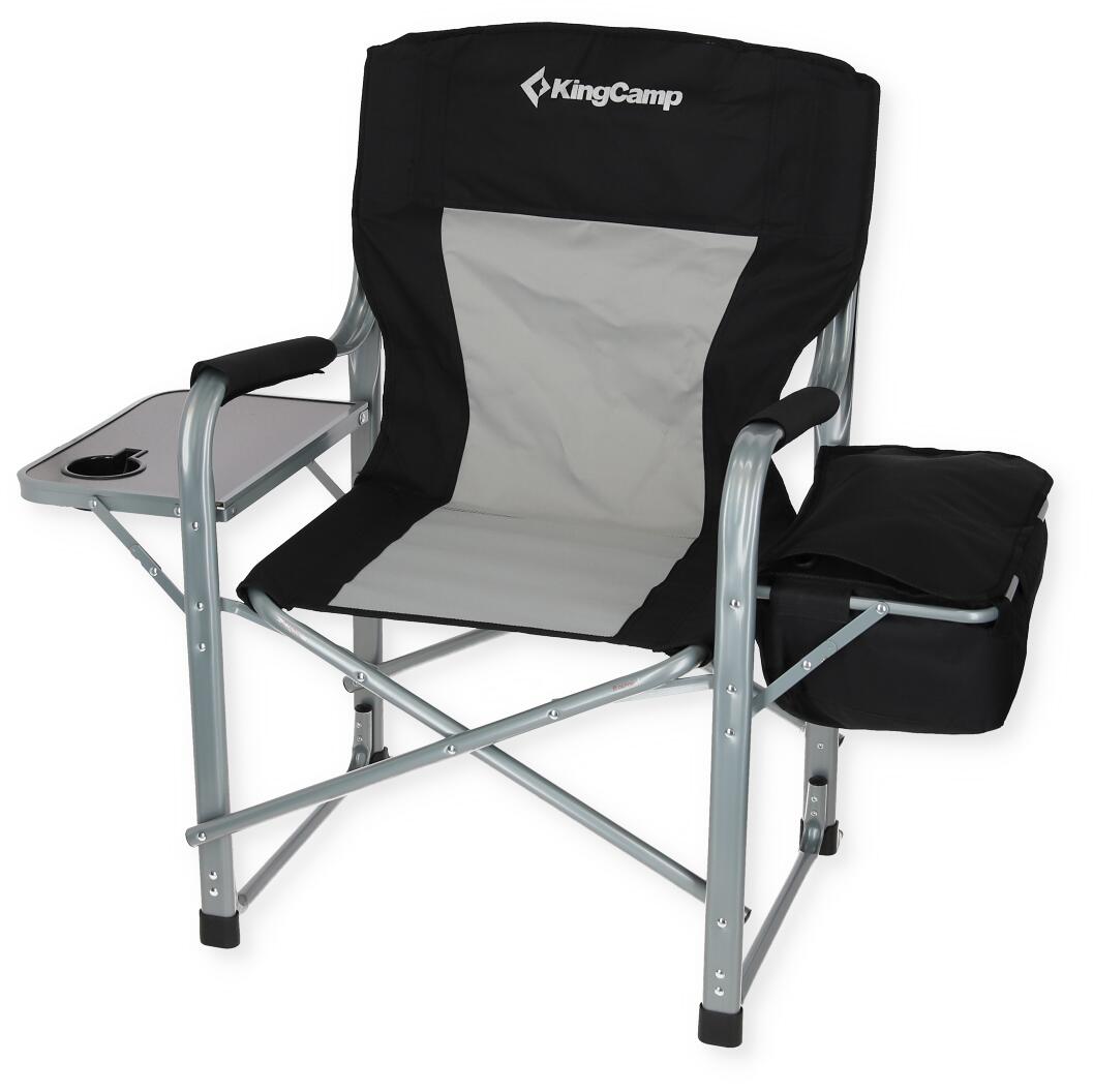 Regissørstol Comfort Director Deluxe svart/grå med praktisk sidebord montert