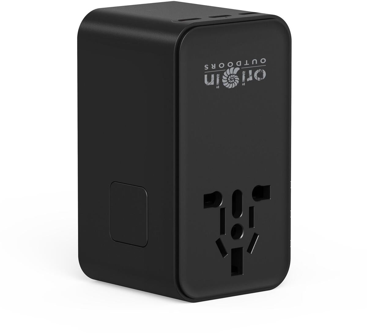 Reiseadapter GaN 160W med 4 USB-utganger for 200+ land nærbilde av plugger