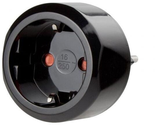 Reiseadapter Sveits 250V/10A med barnesikring - Brennenstuhl detalj