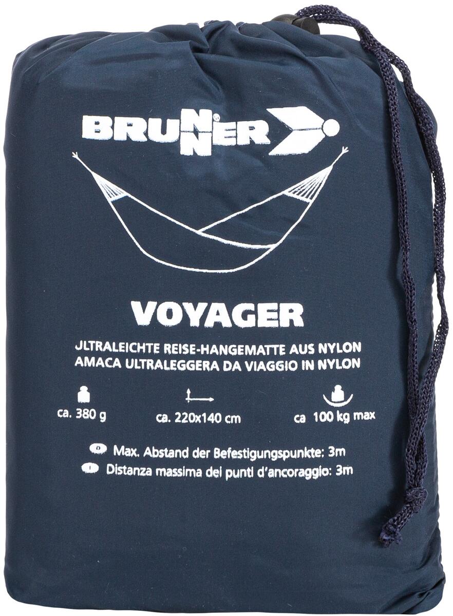 Reisehengekøye Voyager 220x140 cm 380 g blå montert i naturen