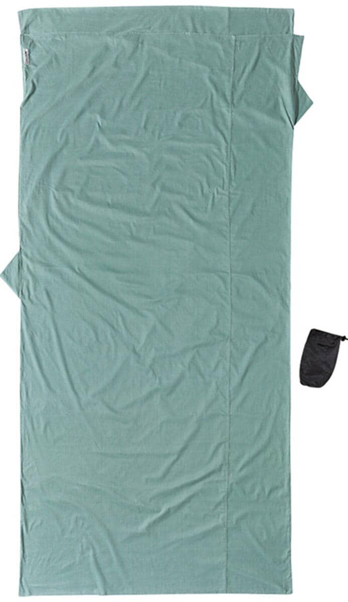 Reiselakenpose TravelSheet XL bomull 240x114 cm turkis sett forfra