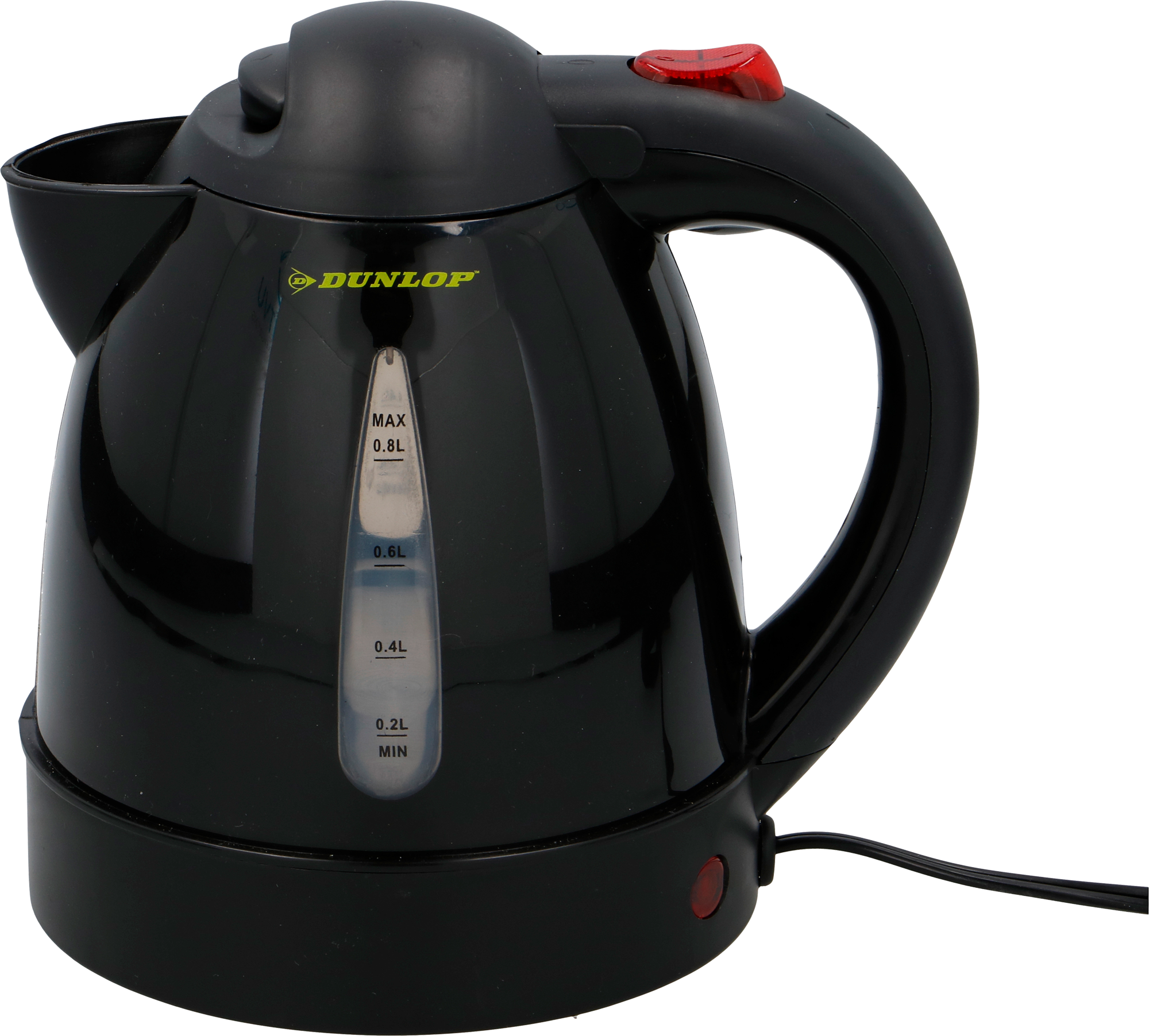 Reisevannkoker 0,8 liter 230 V i plast - Dunlop forfra