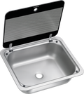 Rektangulær oppvaskkum SNG 4133 med glassdeksel 410x335 mm - Dometic for campingkjøkken