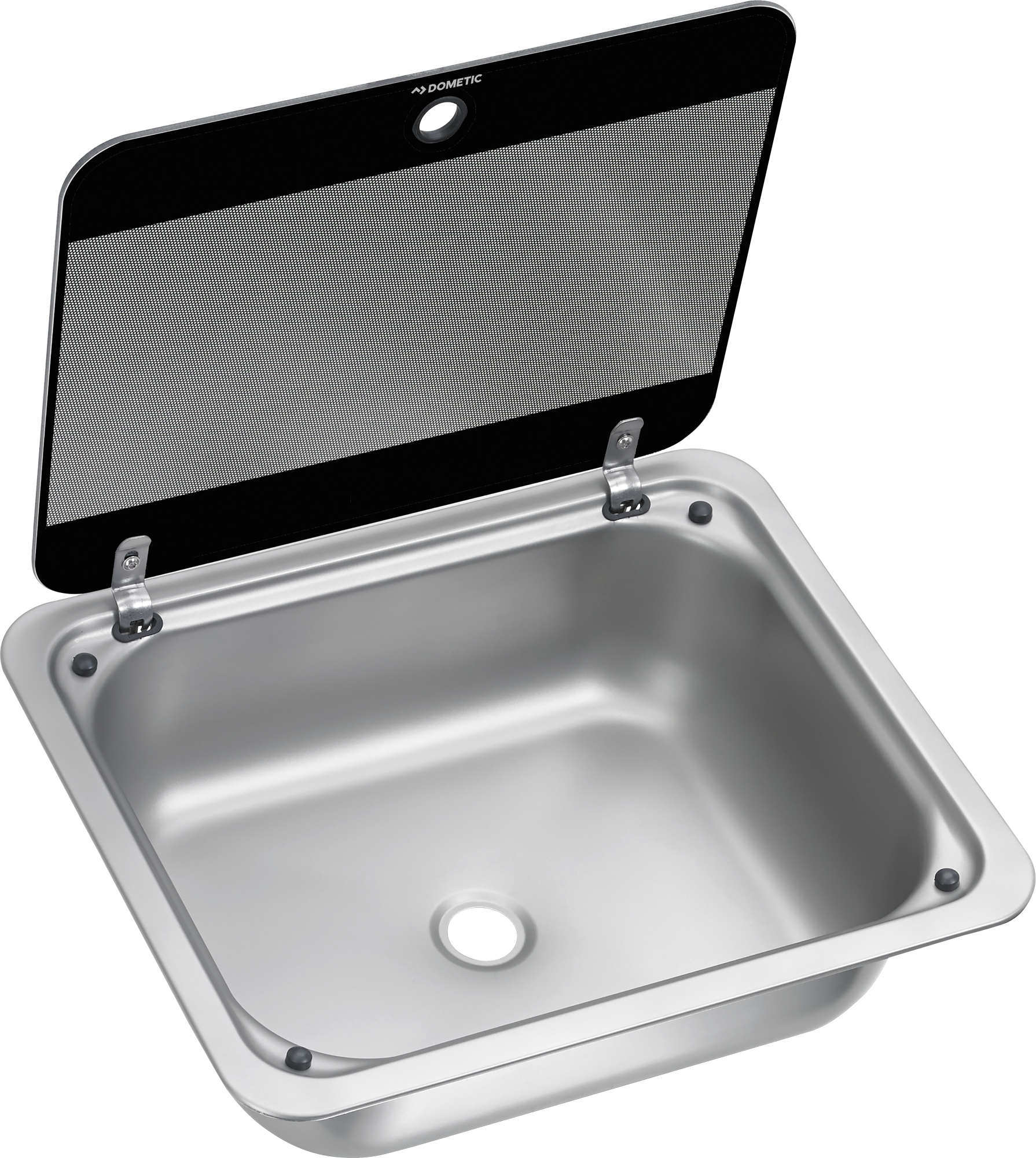 Rektangulær oppvaskkum SNG 4133 med glassdeksel 410x335 mm - Dometic for campingkjøkken