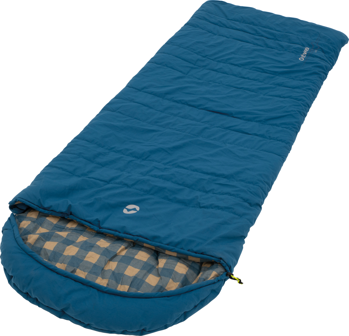 Rektangulær sovepose Camplite bomullsflanell 235 x 85 cm - Outwell sett ovenfra, utbrettet