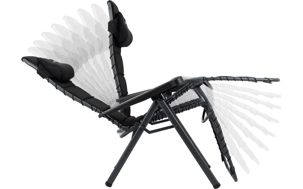 Relaxligg AP-232-80 Air Deluxe med bæreveske svart nærbilde av ryggstøtte