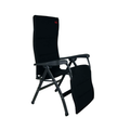 Relaxstol Air Deluxe med pute, aluminium 130 kg svart - Crespo forfra