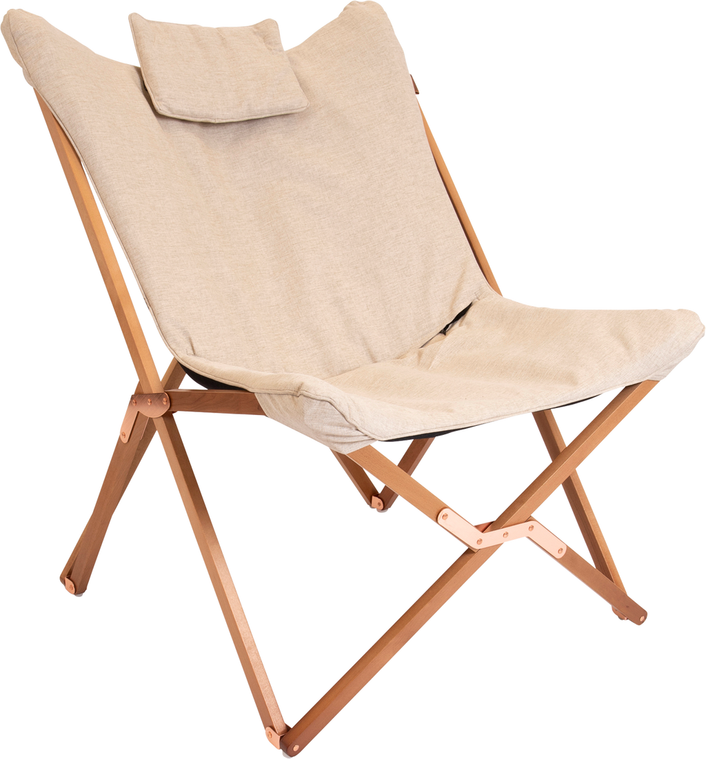 Relaxstol Bloomsbury L med treramme forfra beige