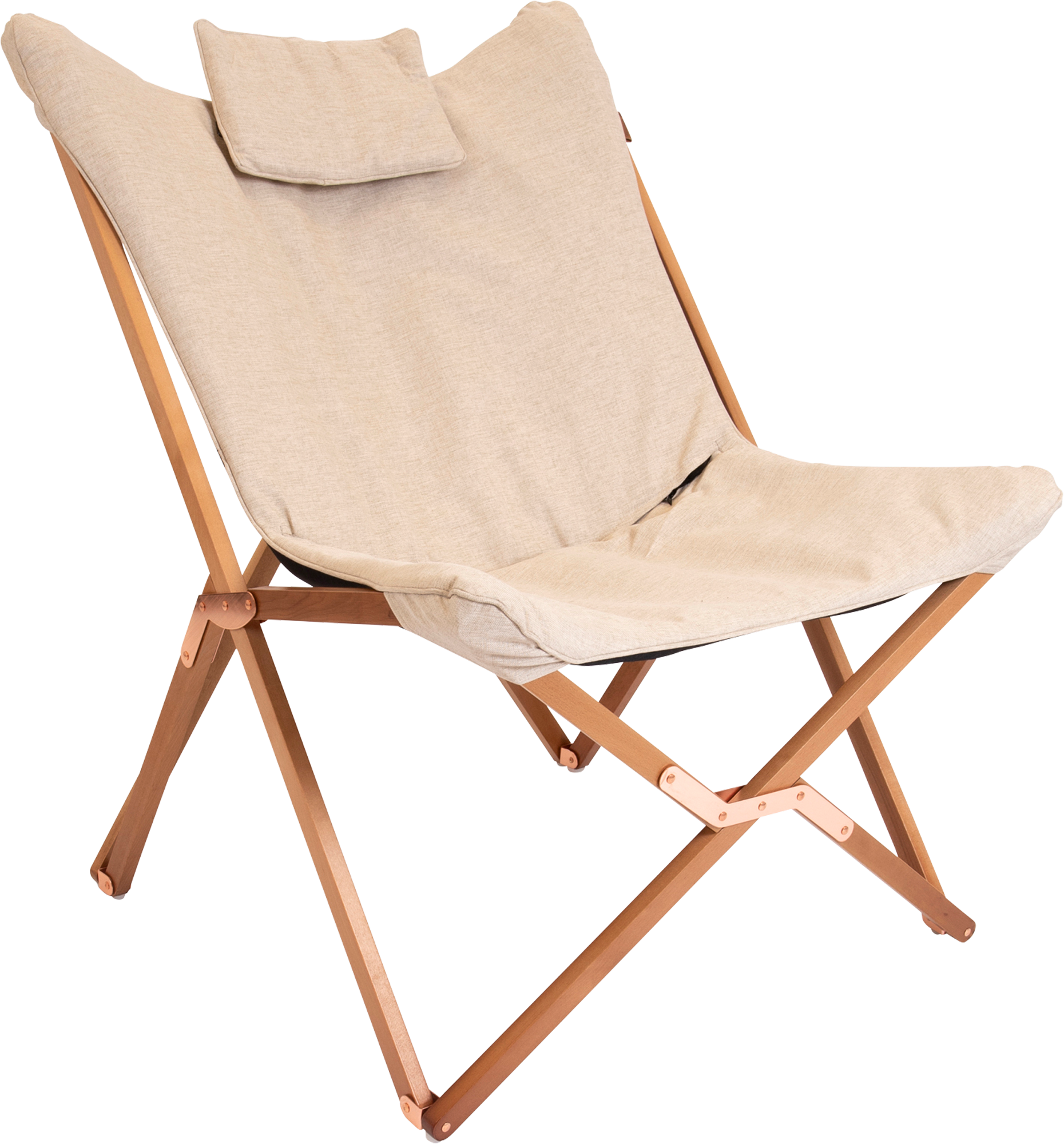 Relaxstol Bloomsbury L med treramme forfra beige
