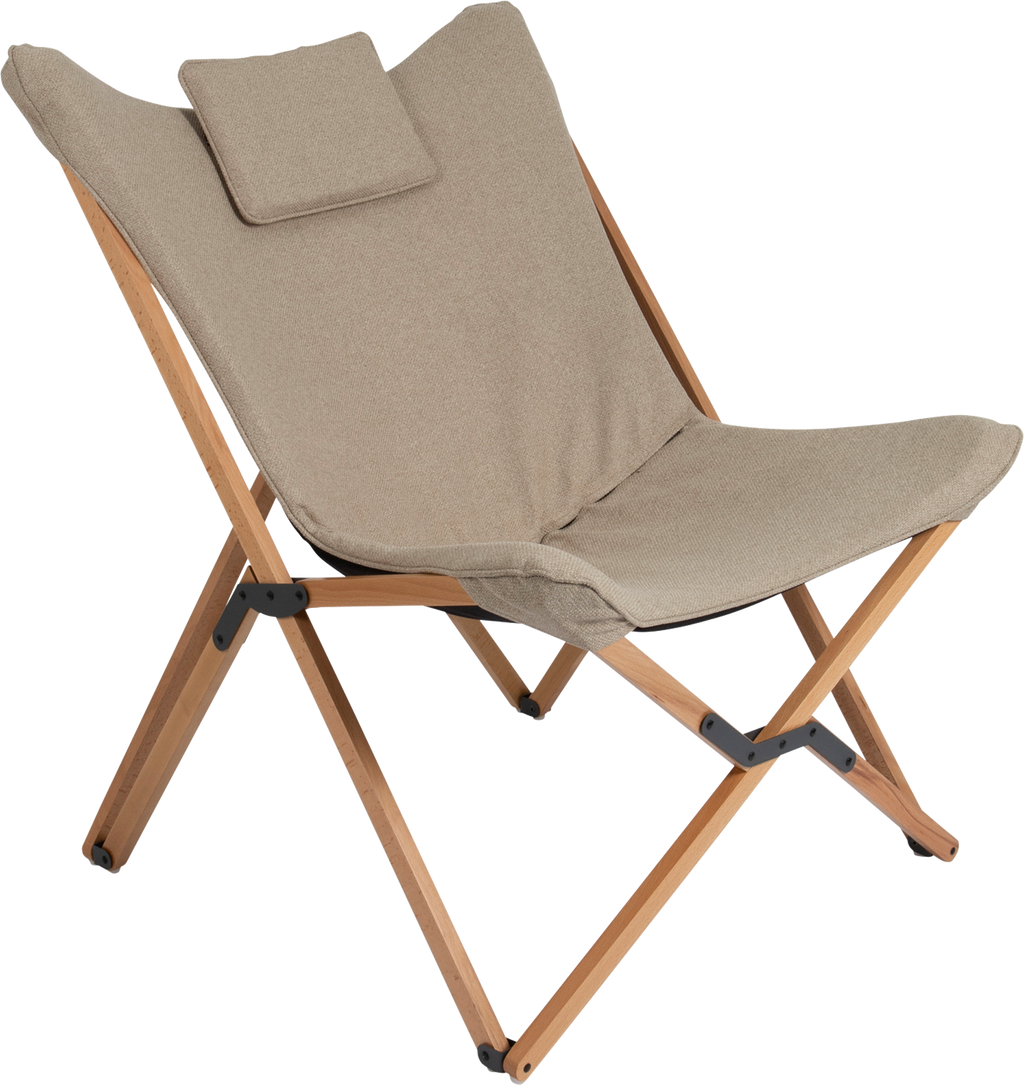 Relaxstol Wembley L beige med trepute forfra