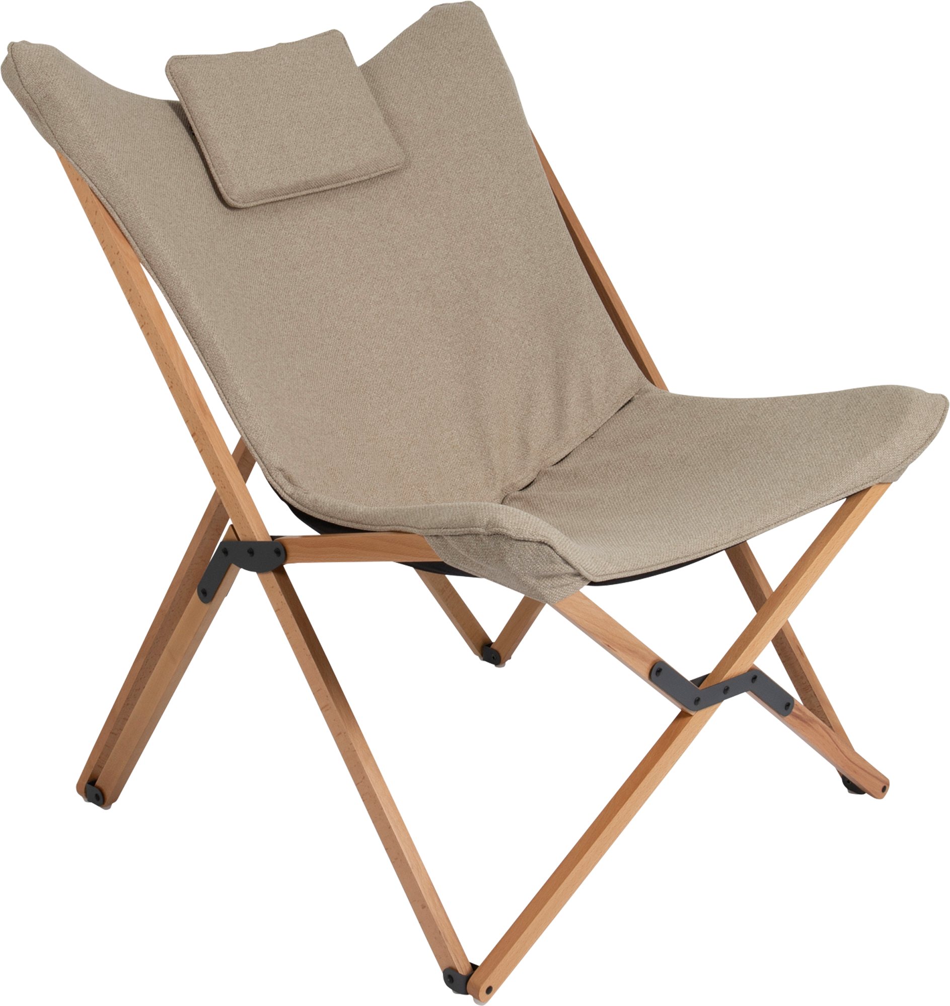 Relaxstol Wembley L beige med trepute forfra