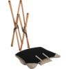 Relaxstol Wembley L beige med trepute sammenfoldet