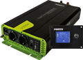 Ren sinus vekselretter 12V 1500W med forrangkobling 7,5 kg front