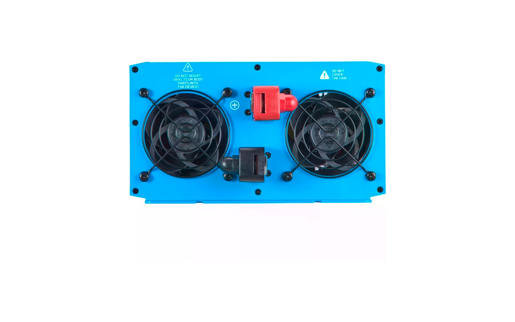 Detalj av Ective logo på Ren sinus vekselretter 12V/230V 1000W med forrangkobling