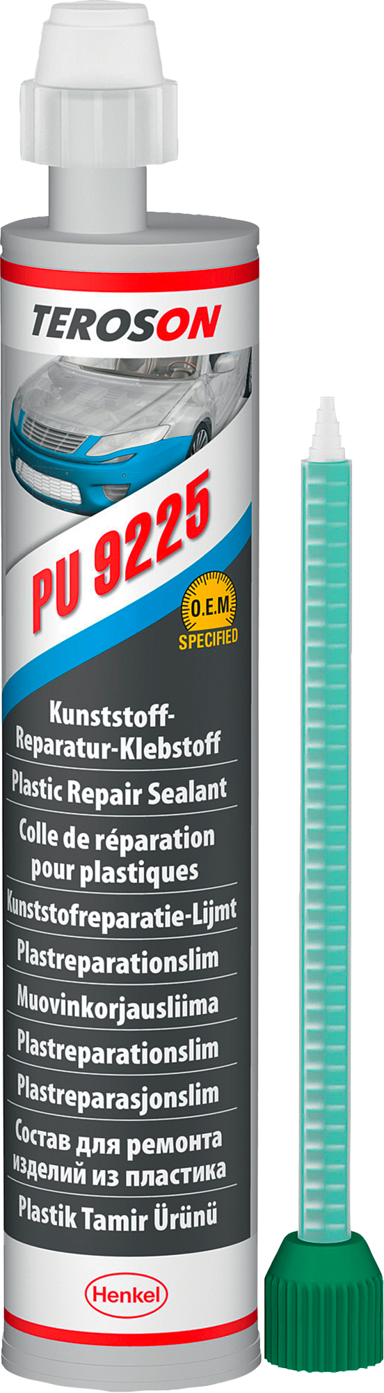 Reparasjonslim 2K PU 9225 for plastdeler 50 ml antrasitt for bilreparasjon