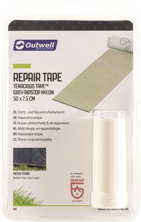 Reparasjonstape 7,5 x 50 cm grå nylon-ripstop - Outwell foran