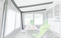 Reserveslange-sett for Vicenza Air All Season campingvognfortelt i grått, sett forfra